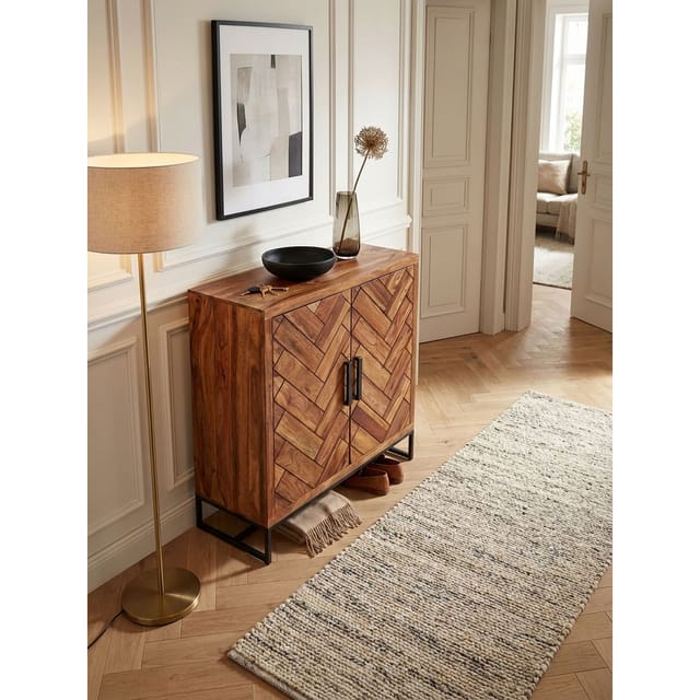 KADIMA DESIGN Schuhschrank Schuhschrank Massivholz 100x105x40 cm Schuhregal Garderobe Schuhablage (Schuhaufbewahrung Flurkommode für Schuhe Hoch) Design Schuhkommode Flurschrank mit Ablage