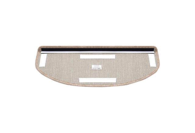 en.casa Stufenmatte, halbrund, 15er Set Treppenmatten halbrund 65x24cm selbstklebend Beige