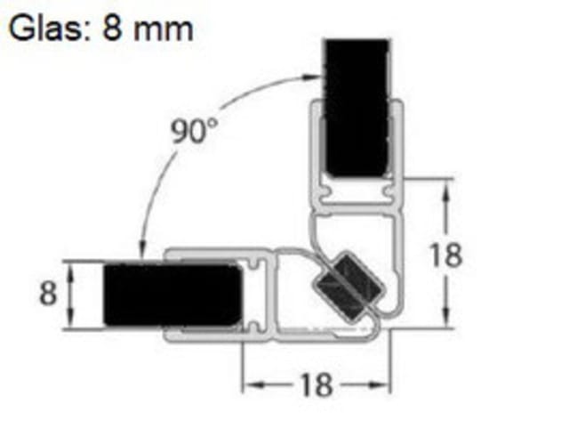 Kristhal Dusch- & Baddesign Duschdichtung Duschtür Magnetdichtung 90° (1 Paar), für 6 und 8 mm Glasdicke, L: 200 cm, individuell kürzbar