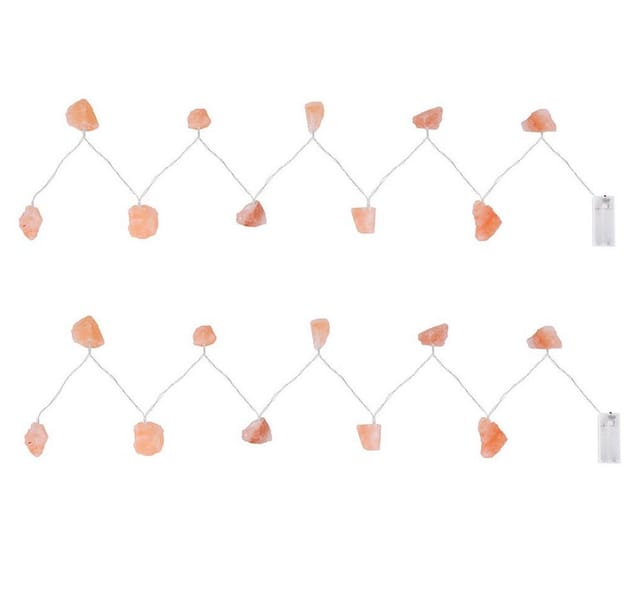GLOBO LIGHTING LED Dekolicht, LED-Leuchtmittel fest verbaut, Warmweiß, Lichterkette 20x LED Salzkristalle Salzlichterkette Dekolampe