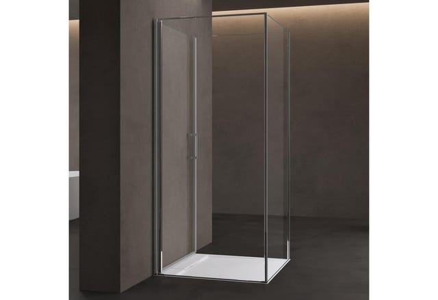 doporro Grossraumdusche Duschkabine Rav36UK U-Form 8mm ESG-Sicherheitsglas Nano-Beschichtung, BxT: 75x75 cm, Einscheibensicherheitsglas