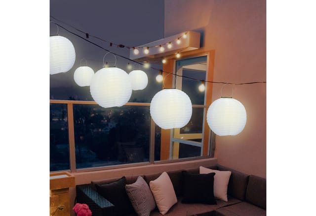 CEPEWA Lampion Papierlampion 6er Set Papier Ø30cm weiß Laterne Lampion Ballon Deko