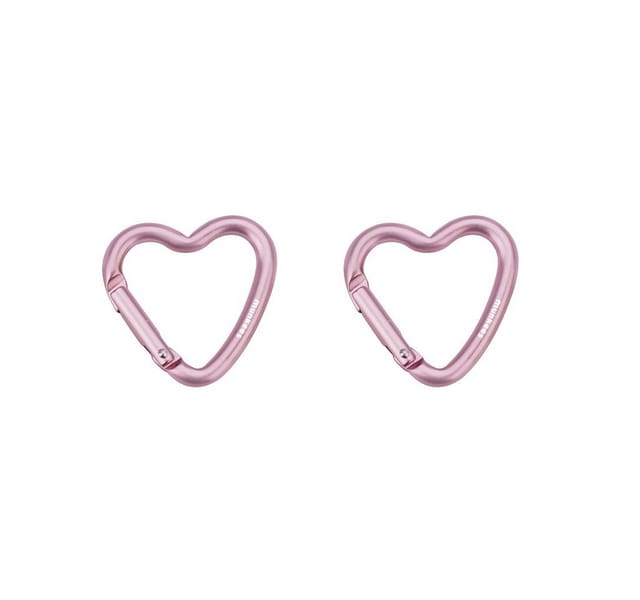 Munkees Karabiner Mini Herz-Clip 2er-Set, rosa, (Set, 2 St), kompakt, leicht, Herzform