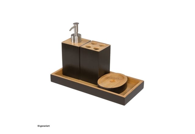 HTI-Line Seifenspender Badserie 4-teilig, (Set, 4-tlg., 1 Bad-Set), Seifenspender Seifenschale Zahnbürstenhalter