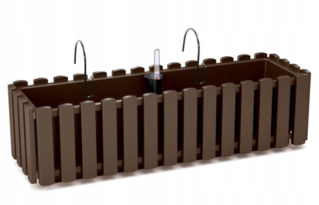 Prosperplast Blumenkasten Boardee Fencycase, Balkonkasten mit Aufhängung 58cm Weiß/Grau/Braun/Anthrazit