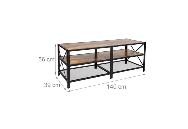 relaxdays TV-Bank TV Lowboard 4 Fächer, 140 cm