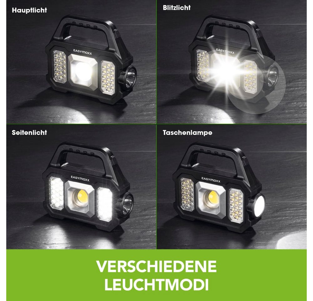 EASYmaxx Arbeitsleuchte easymaxx 12899 LED, COB LED Arbeitsleuchte akkubetrieben, solarbetri