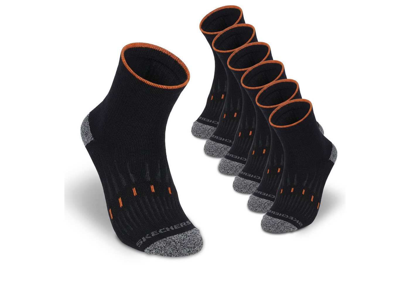 Skechers Arbeitssocken Socken Herren Damen Multi Pack - Mesh Belüftungstechnologie (3er und 6er Pack) Robustes Material und bequemer Tragekomfort - Fußgewölbe-Unterstützung Bild 3