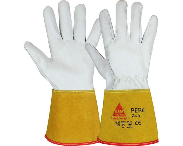 Hase Safety Gloves Schweißerhandschuhe Peru Ziegennappaleder hitzebeständig (Packung, 1-St., VPE=1-10 Paar, Gr 8-12) hitzebeständig/geschmeidig