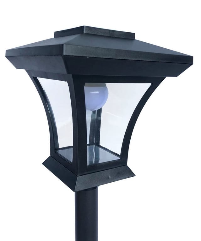 IC Gardenworld LED Laterne Solar Gartenlaterne mit LED Beleuchtung im Straßenlaternen-Design, LED fest integriert, warm-weiß, Retro-Look Laterne, kabellos, warm-weiß beleuchtet