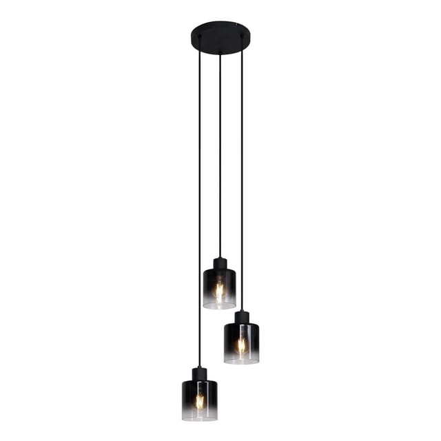 Qazqa Pendelleuchte Dame, ohne Leuchtmittel, Extra-Warmweiß, QAZQA Hängeleuchte, e27, Schwarz, Glas, Modern