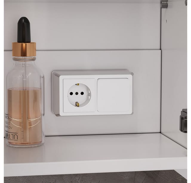 Vicco Badezimmerspiegelschrank Lavio, Weiß, 90 x 60 cm mit LED-Beleuchtung (1-St)