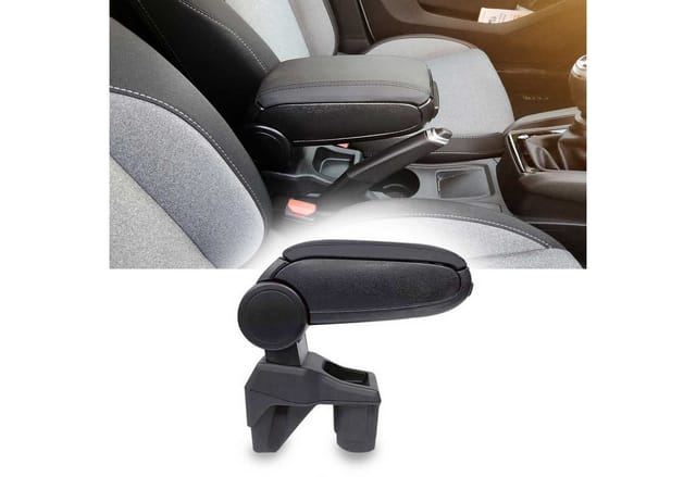 OMAC Armlehne Mittelarmlehne für Renault Clio 2019-2025 PU-Leder ABS Schwarz, Langlebig,Multifunktional,Einfache Installation