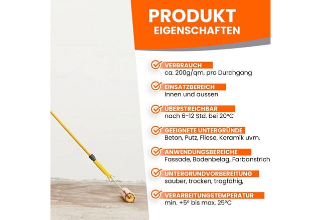 BEKATEQ Putzgrundierung BK-165 Betonkontakt, Haftvermittler innen und aussen, 1kg reicht für ca. 5-6 m², Betongrund, Haftgrund, Grundierung Beton Fliesen Gips