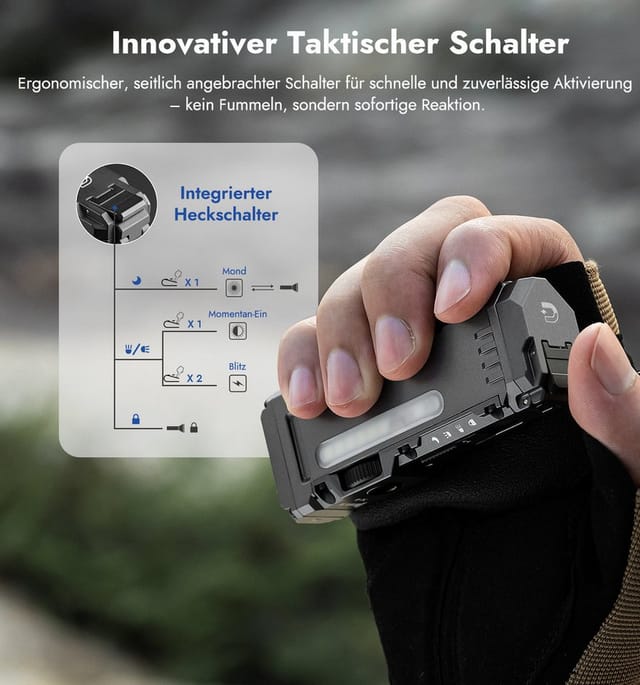 Wuben Taschenlampe WUBEN X4 Mini LED-Taschenlampe, 1500 Lumen, RGB, IP65, aufladbar