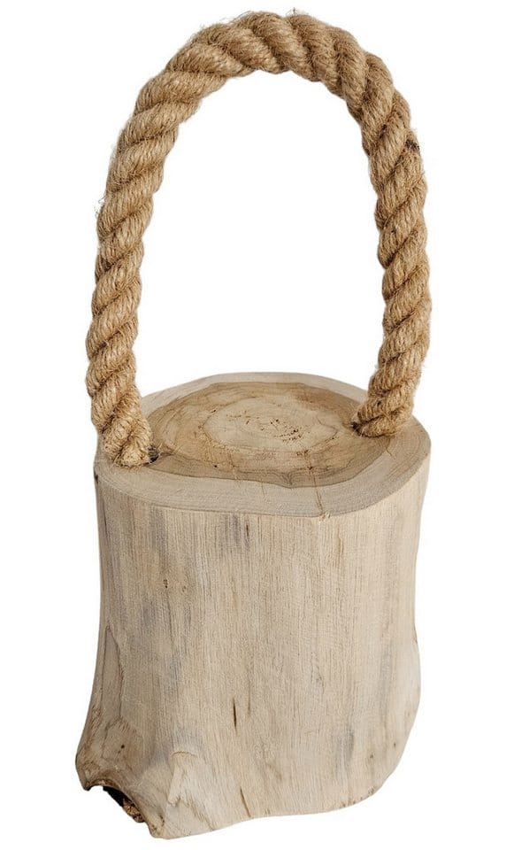 Meinposten Türstopper Holz 1,4 kg Maritim Rustikal Holzstamm mit Kordel Teakholz Natur (1 St)
