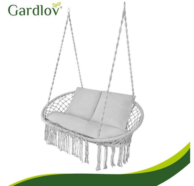 Gardlov Doppelschaukel Gartenschaukel Storchennest Zweisitzer, (Spar-Set, bis 300 kg), große Storchennest-Gartenschaukel für zwei Personen