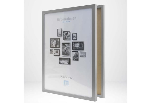 M MERCEO Bilderrahmen, (1 St), Moderner Bilderrahmen aus MDF 50x70cm - 1x grau inkl. Acrylglasschutz