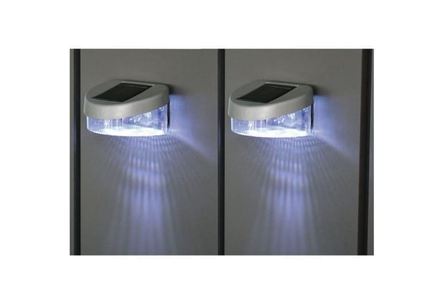 BURI Gartenleuchte Zaun Solarlichter 2er-Set Gartenlicht Gartenzaun Gartenlampe Licht Leu
