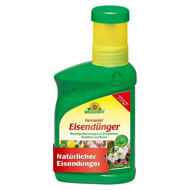 Neudorff Eisendünger Ferramin Eisendünger 250 ml, Natürlicher Eisendünger für Zitruspflanzen, Zierpflanzen und Rasen, für kräftig-grüne Blätter und Rasengräser, mit organischem Stickstoff