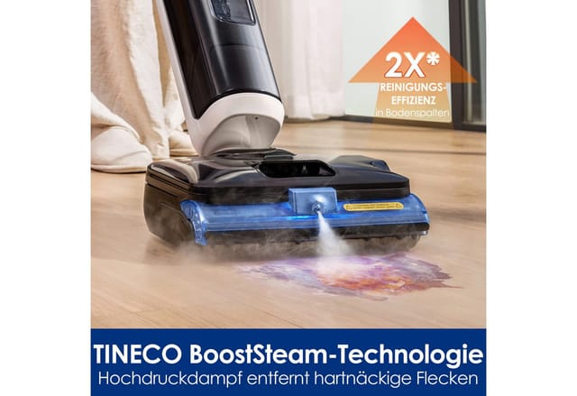 Tineco Nass-Trocken-Sauger FLOOR ONE S6 Stretch Steam Plus Dampfreiniger, 1140 W, mit 160° Grad hygienischer Dampfreinigung, für Flecken und Tierhaare