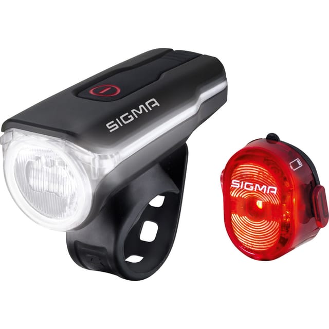 SIGMA SPORT Fahrradbeleuchtung Beleuchtungsset Aura 60 USB/Nugget II