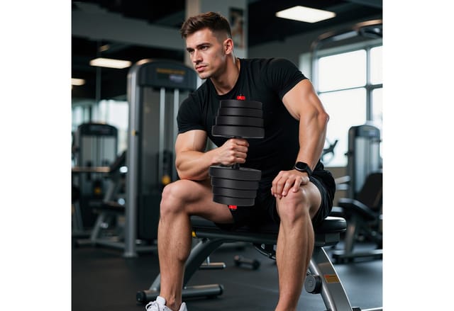 kehot Hantel-Set 30kg Hantelset aus PVC mit Zementfüllung - Kurz- & Langhantel, (2-in-1 Kurzhantel & Langhantel mit Verbindung für Langhantel, Ideal für Intensives Arm-, Brust- & Ganzkörpertraining Daheim), Robustes PVC, Sicherer Halt durch Muttern, Platzsparendes 2-in-1 Set