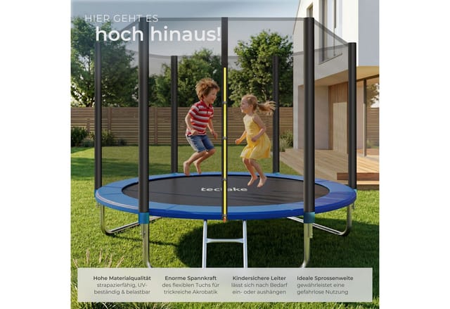 tectake Gartentrampolin Trampolin, (Komplettset), Ø 244 cm, GS zertifiziert