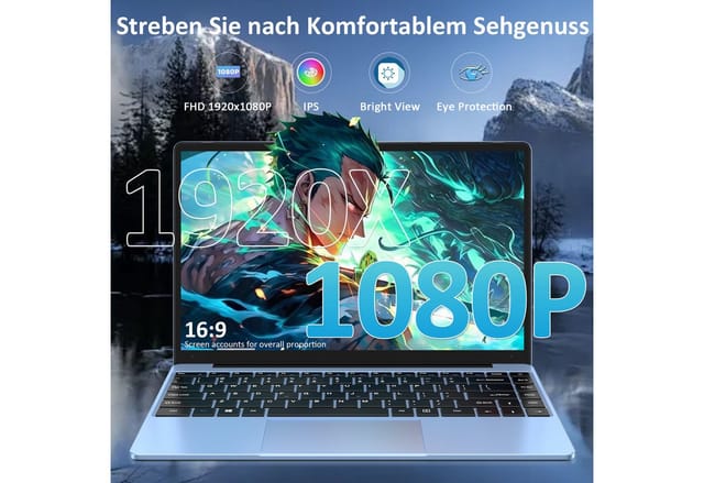 bvate Laptop, 14 Zoll, N4020, 6GB RAM, 128GB/512GB SSD Notebook Notebook (35 cm/14 Zoll, Celeron N4020 N4020 Celeron N4020, Celeron N4020, 6 GB, 256 GB SSD, 180° Drehung/Low Blue Light-Zertifizierung/Deutsche Tastaturaufkleber)
