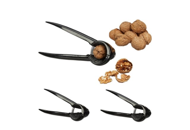 relaxdays Nussknacker 3er Set schwarz