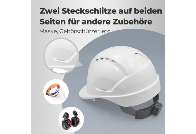 Mustbau Schutzhelm EN397 Sicherheitshelm, Arbeitshelm mit ABS-Material (1-tlg), Bauhelm, 52-66cm Einstellbar
