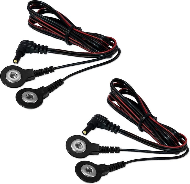 Axion Elektrodenpads TENS-EMS-Geräte Anschlusskabel, Set 2 St.,mit 3.5mm Druckknopfanschluss