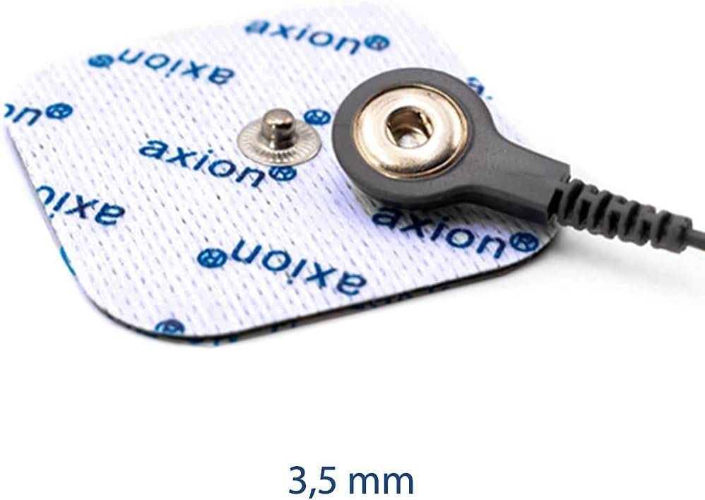 Axion Elektrodenpads TENS-EMS-Geräte Anschlusskabel, Set 2 St.,mit 3.5mm Druckknopfanschluss Bild 2