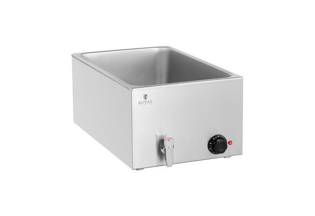 Royal Catering Speisenwärmer Bain Marie Ablasshahn 600 W GN 1/1 Warmhaltebehälter