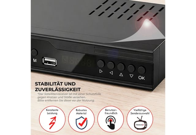 PremiumX FTA 522 HD Satelliten-Receiver DVB-S2 Unicable HDMI SCART USB Player SAT-Receiver