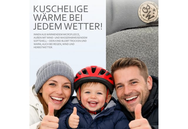 BambiniWelt by Rafael K. Fahrradkindersitz Kinder Beinwärmer Fußsack Fahrradsitz kompatibel mit Römer + Handmuff