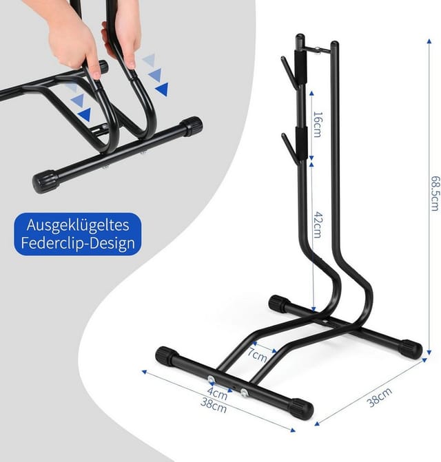 TLGREEN Fahrradständer Abnehmbar Bodenständer Fahrräder, (Fahrrad Montageständer mit Haken, 1-St., Reifenbreite bis 70mm,20-29 Zoll,Fahrradhalter Reparaturständer), für Mountainbike MTB Rennrader