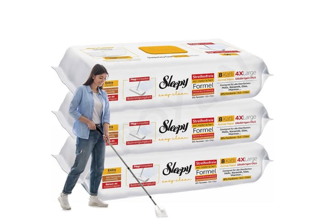 Roxlin Sleepy Easy Clean Bodenwischtuch 8lagig XLarge Super Soft Ultra Strong Fussbodenreiniger (3-St)