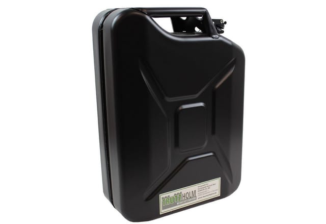 TRUTZHOLM Kanister Metallkanister schwarz 20 Liter inkl. Ausgießer + Halter Benzin Diesel