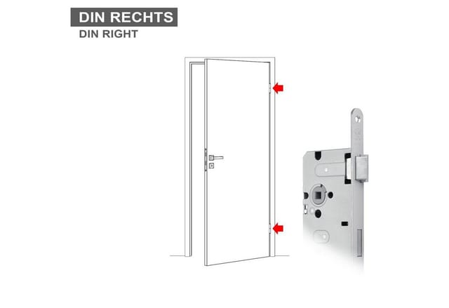 SO-TECH® Einsteckschloss Türschloss Dornmaß 55 mm Zimmertürschloss, WC-Schloss, Klasse 1, Stulp 20 mm von BKS