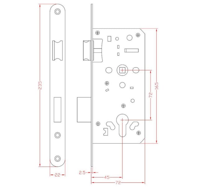 ROG-Gardenline Einsteckschloss Einsteckschloss Gartentür links/rechts Set Edelstahl Griffe Zylinder »Sicherheitsschloss«, Dornmaß 45 mm, rechts / links wechselbar, witterungsbeständig