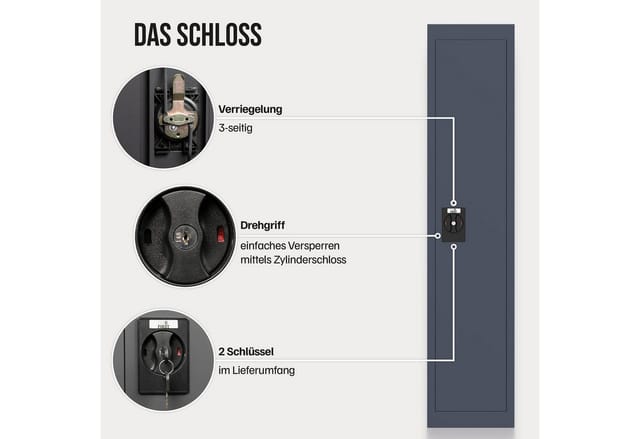 Profirst Waffenschrank Munitionsschrank FOREST 2 Zylinderschloss (für bis zu 2 Langwaffen in Österreich, nur für Munition in Deutschland)