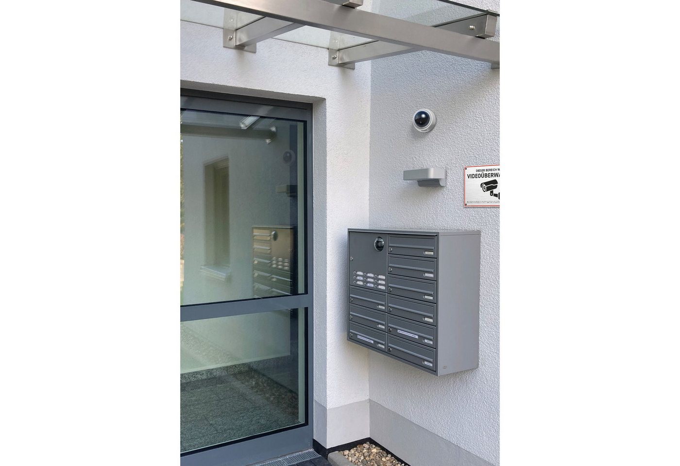 BASI Überwachungskamera Attrappe Dummy Kamera (Spar-Set, 1-tlg., Batteriebetrieben, nach IP 23 geprüft, mit rotem Blinklicht, 1 Stück) Bild 5