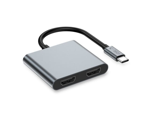 TECH PROTECT HB08 USB-Adapter USB-C zu USB-A 3.0, USB-A 2.0, HDMI, 4in1 USB-C Adapter mit Dual-HDMI Unterstützung