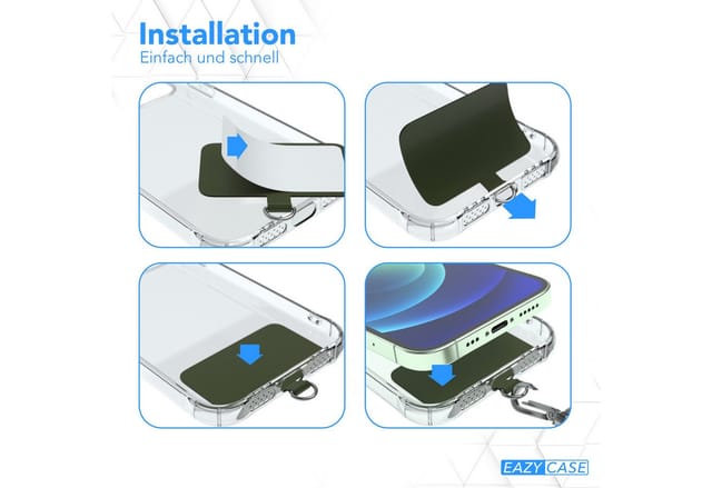 EAZY CASE Handykette Universal Handykette mit Breitband, Universal Handykette Band Chain Kordel wechselbar mit Karabiner Grün