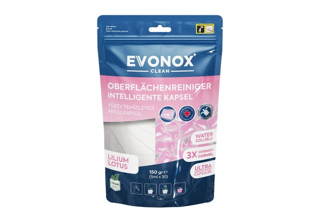 EVONOX Oberflächenreiniger–Für alle Böden Leistungsstarke, praktische Kapseln Fussbodenreiniger (Für alle Oberflächen Vielseitige, perfekte Reinigung, angenehmer Duft)