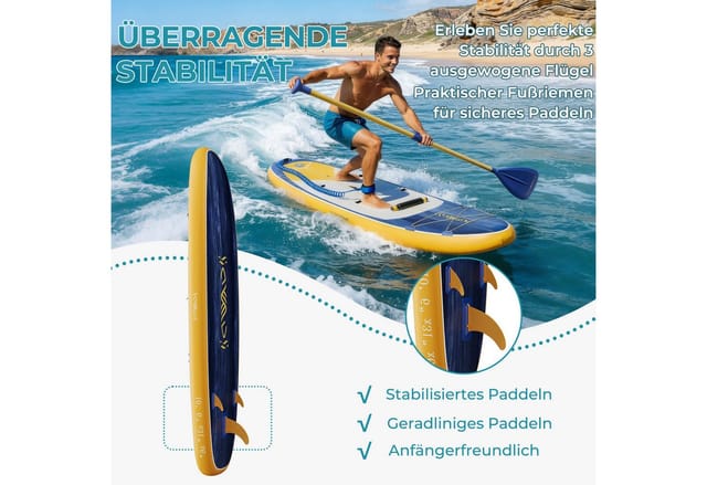 HOMALL Inflatable SUP-Board Stand-Up Paddle Board 330*78*15cm Tragkraft bis 130Kg, (2in1 Aufblasbares,Action-Cam-Halterung)