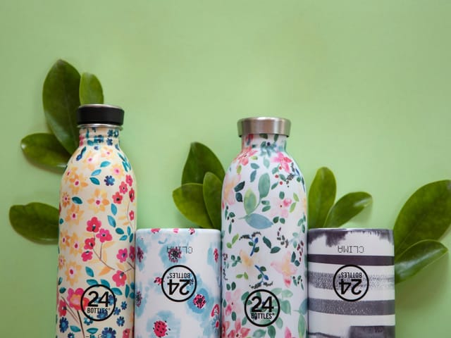 24 Bottles Trinkflasche Edelstahl Trinkflasche Little Buds 0,5 l, für Heiß- und Kaltgetränke, spülmaschinengeeignet