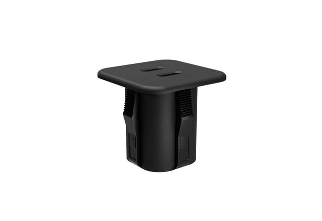 kalb Steckdose USB-C Einbau-Hub 2-Fach für Möbel & Tischplatten Schwarz o. Silbergrau