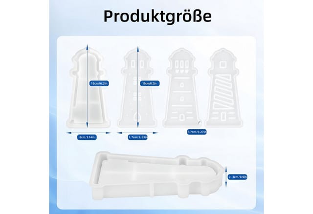 FOUORTUNATE-BEE Silikonform 4er Set Silikonformen im maritimen Design – ideal für DIY-Dekorationen, (4-tlg), Maritime Silikonformen 4 Stück – perfekt fürKerzen oder Bastelprojekte